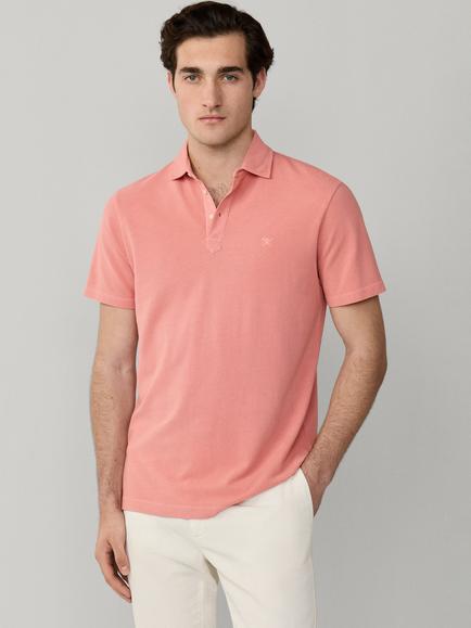 Hackett London Cotton Regular Fit Garment-Dyed Pique Polo Shirt, Dusty Rose Pink