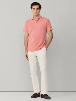 Hackett London Cotton Regular Fit Garment-Dyed Pique Polo Shirt - view 2, Dusty Rose Pink