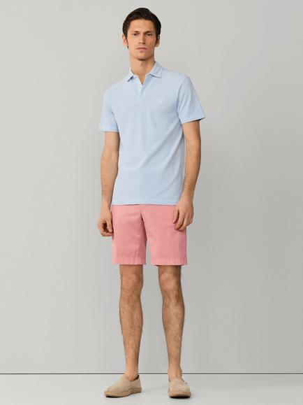 Hackett London Cotton Regular Fit Garment-Dyed Pique Polo Shirt - view 2, Light Blue