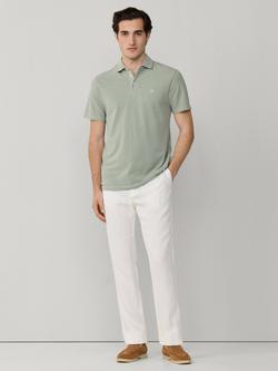 Hackett London Classic Fit Short Sleeve Pique Polo Shirt, Sage Green - view 2, Sage Green
