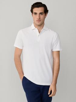 Hackett London Cotton Regular Fit Garment-Dyed Pique Polo Shirt, Optic White