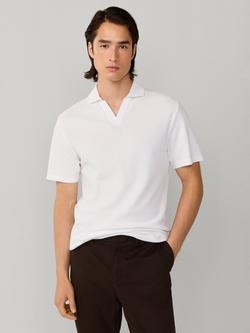 Hackett London Cotton Regular Fit Honeycomb Textured Polo Shirt, Optic White, Optic White