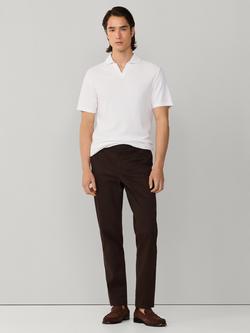 Hackett London Cotton Regular Fit Honeycomb Textured Polo Shirt, Optic White - view 2, Optic White