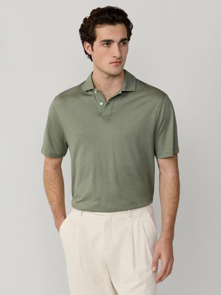 Hackett London Pique Polo Shirt, Stone Green