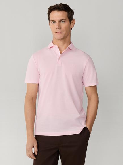 Hackett London Cotton Regular Fit Short Sleeve Oxford Pique Polo Shirt, Baby Pink