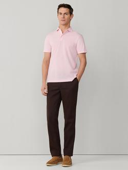 Hackett London Cotton Regular Fit Short Sleeve Oxford Pique Polo Shirt - view 2, Baby Pink
