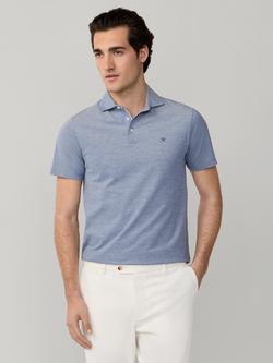 Hackett London Cotton Regular Fit Short Sleeve Oxford Pique Polo Shirt, Eton Blue