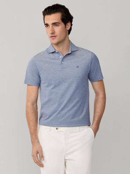 Hackett London Cotton Regular Fit Short Sleeve Oxford Pique Polo Shirt, Eton Blue