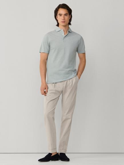 Hackett London Cotton Regular Fit Short Sleeve Oxford Pique Polo Shirt - view 2, Sage Green