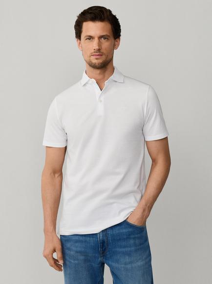Hackett London Cotton Regular Fit Short Sleeve Oxford Pique Polo Shirt, Optic White