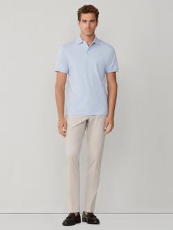 Hackett London Tipped Cotton Polo Shirt, Light Blue - view 2, Light Blue