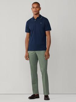 Hackett London Tipped Cotton Polo Shirt, Navy - view 2, Navy