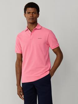 Hackett London Cotton Regular Fit Short Sleeve Polo Shirt, Disco Pink