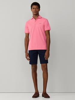 Hackett London Cotton Regular Fit Short Sleeve Polo Shirt - view 2, Disco Pink