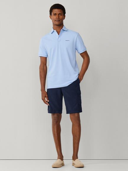 Hackett London Cotton Regular Fit Short Sleeve Polo Shirt - view 2, Summer Blue
