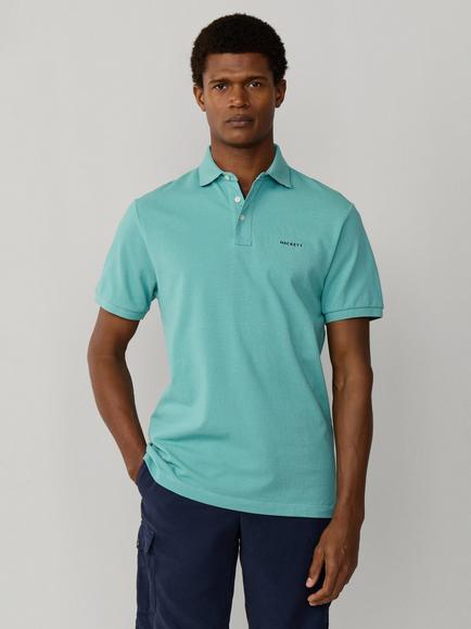 Hackett London Cotton Regular Fit Short Sleeve Polo Shirt, Sea Green