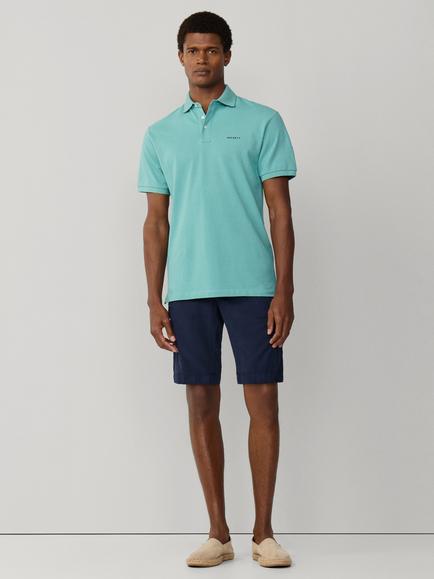 Hackett London Cotton Regular Fit Short Sleeve Polo Shirt - view 2, Sea Green