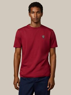 Hackett London Badge Crew Neck Cotton T-Shirt, Oxblood Red, Oxblood Red