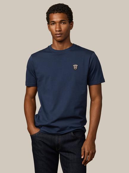 Hackett London Heritage Cotton Regular Fit Short Sleeve Badge Detail T-Shirt, Old Navy