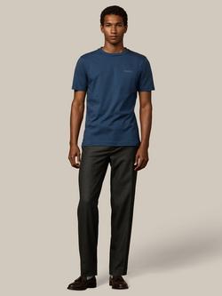 Hackett London Cotton Regular Fit Short Sleeve Logo T-Shirt, Teal Blue - view 2, Teal Blue