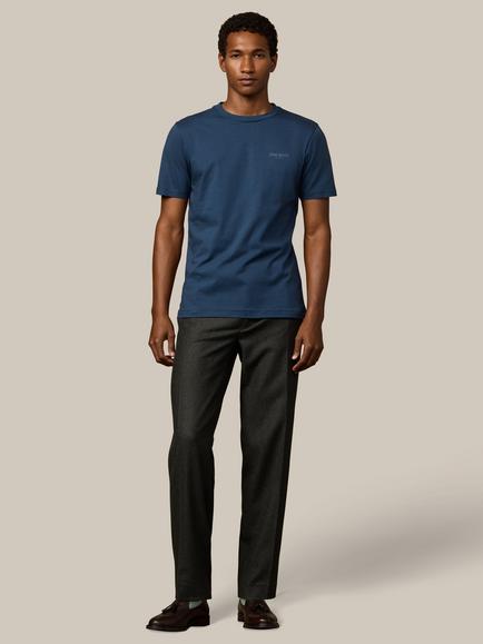 Hackett London Cotton Regular Fit Short Sleeve Logo T-Shirt, Teal Blue - view 2, Teal Blue