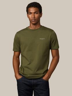 Hackett London Cotton Regular Fit Short Sleeve Logo T-Shirt, Moss Green, Moss Green