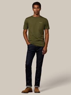 Hackett London Cotton Regular Fit Short Sleeve Logo T-Shirt, Moss Green - view 2, Moss Green