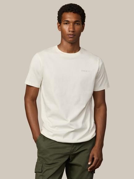 Hackett London Heritage Cotton Regular Fit Short Sleeve Logo T-Shirt, Off White