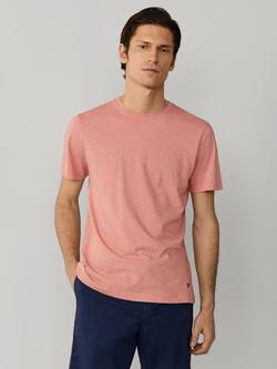 Hackett London Linen Blend Classic Fit Short Sleeve T-Shirt, Dusty Rose Pink