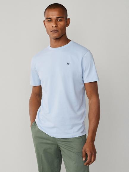 Hackett London Crew Neck Logo Cotton T-Shirt, Light Blue