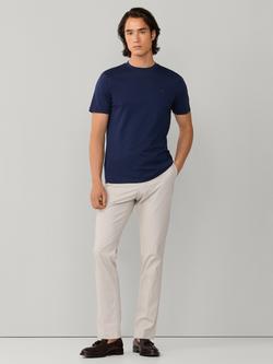 Hackett London Crew Neck Logo Cotton T-Shirt, Navy - view 2, Navy