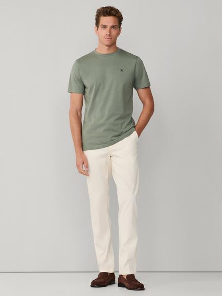 Hackett London Crew Neck Logo Cotton T-Shirt - view 2, Green