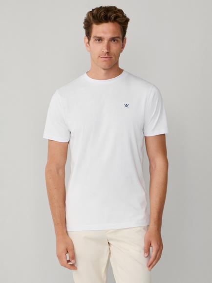 Hackett London Crew Neck Logo Cotton T-Shirt, White