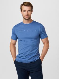 Hackett London Sport Crew Neck Logo Cotton T-Shirt, Blue