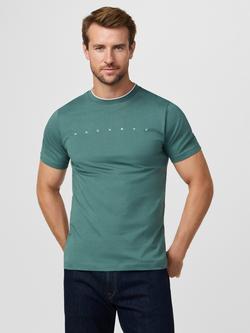 Hackett London Sport Crew Neck Logo Cotton T-Shirt, Green