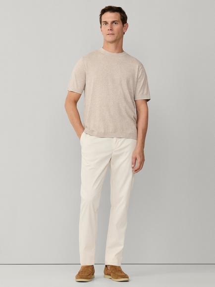 Hackett London Linen Blend Regular Fit Short Sleeve T-Shirt - view 2, Natural Beige