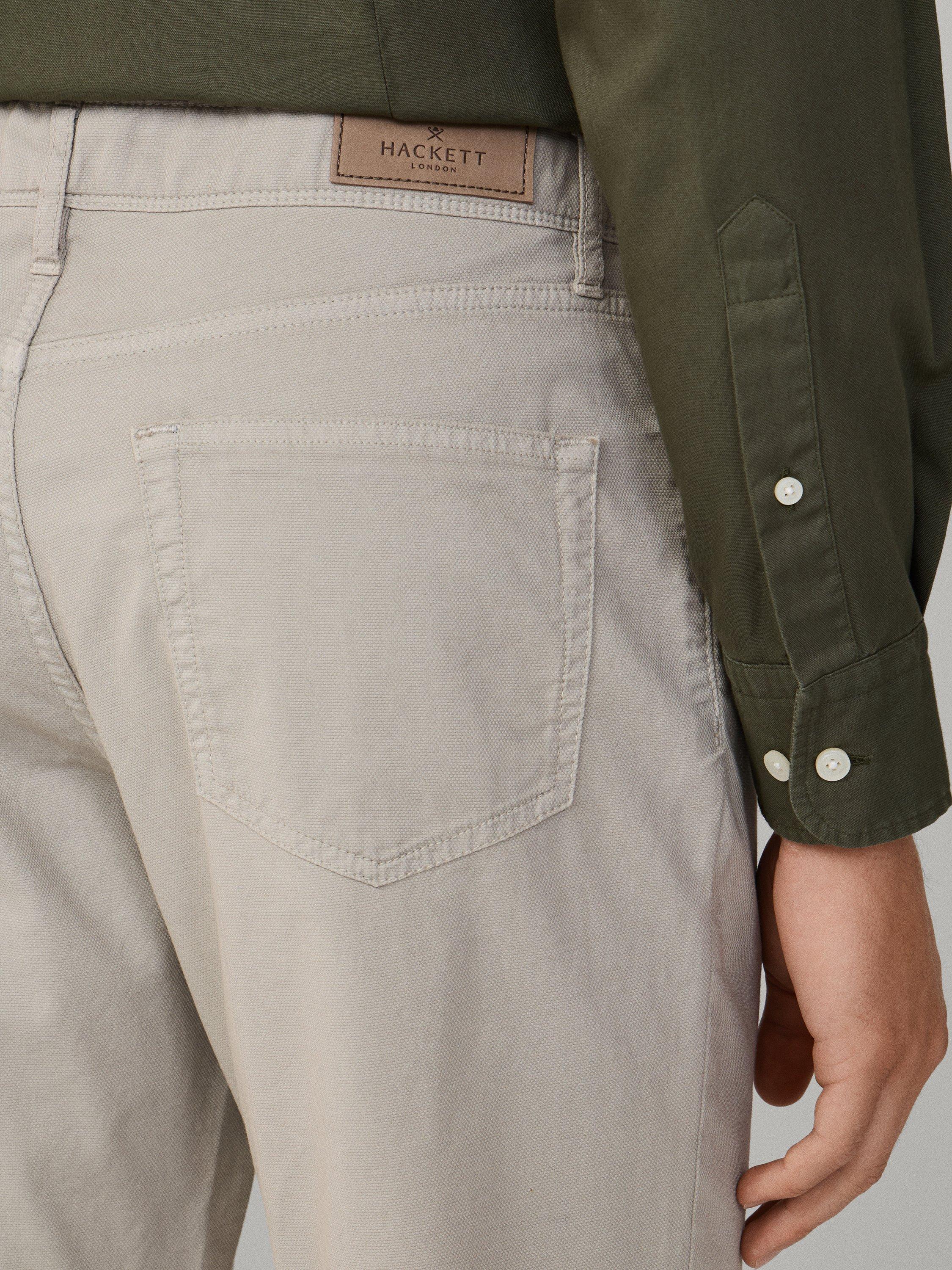 Product image 6 of 8, which shows Hackett London Trinity 5 Pocket Chinos, Concrete Beige, 28