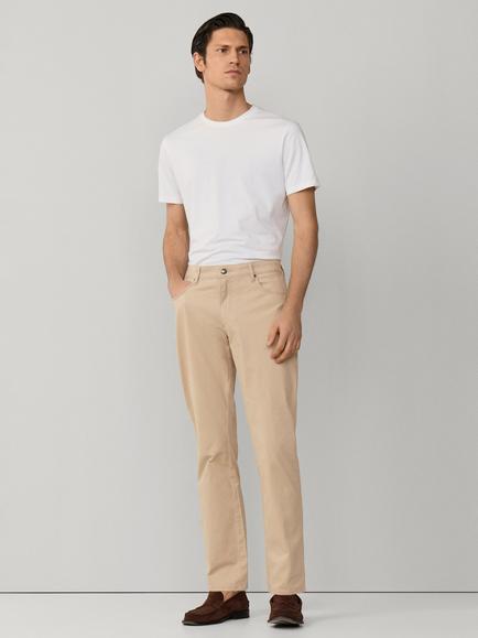 Hackett London Trinity Regular Fit Stretch Cotton Trousers, Oat - view 2, Oat