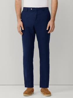 Hackett London Slim Fit Kensington Linen Chinos, Navy