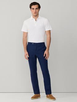 Hackett London Slim Fit Kensington Linen Chinos - view 2, Navy
