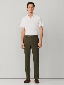 Hackett London Slim Fit Kensington Linen Chinos - view 2, Army Green