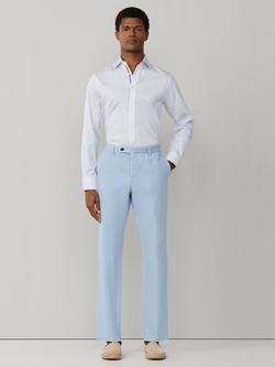 Hackett London Slim Fit Kensington Linen Wool Chinos - view 2, Dusty Blue