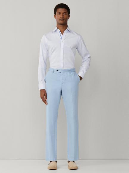 Hackett London Slim Fit Kensington Linen Wool Chinos - view 2, Dusty Blue