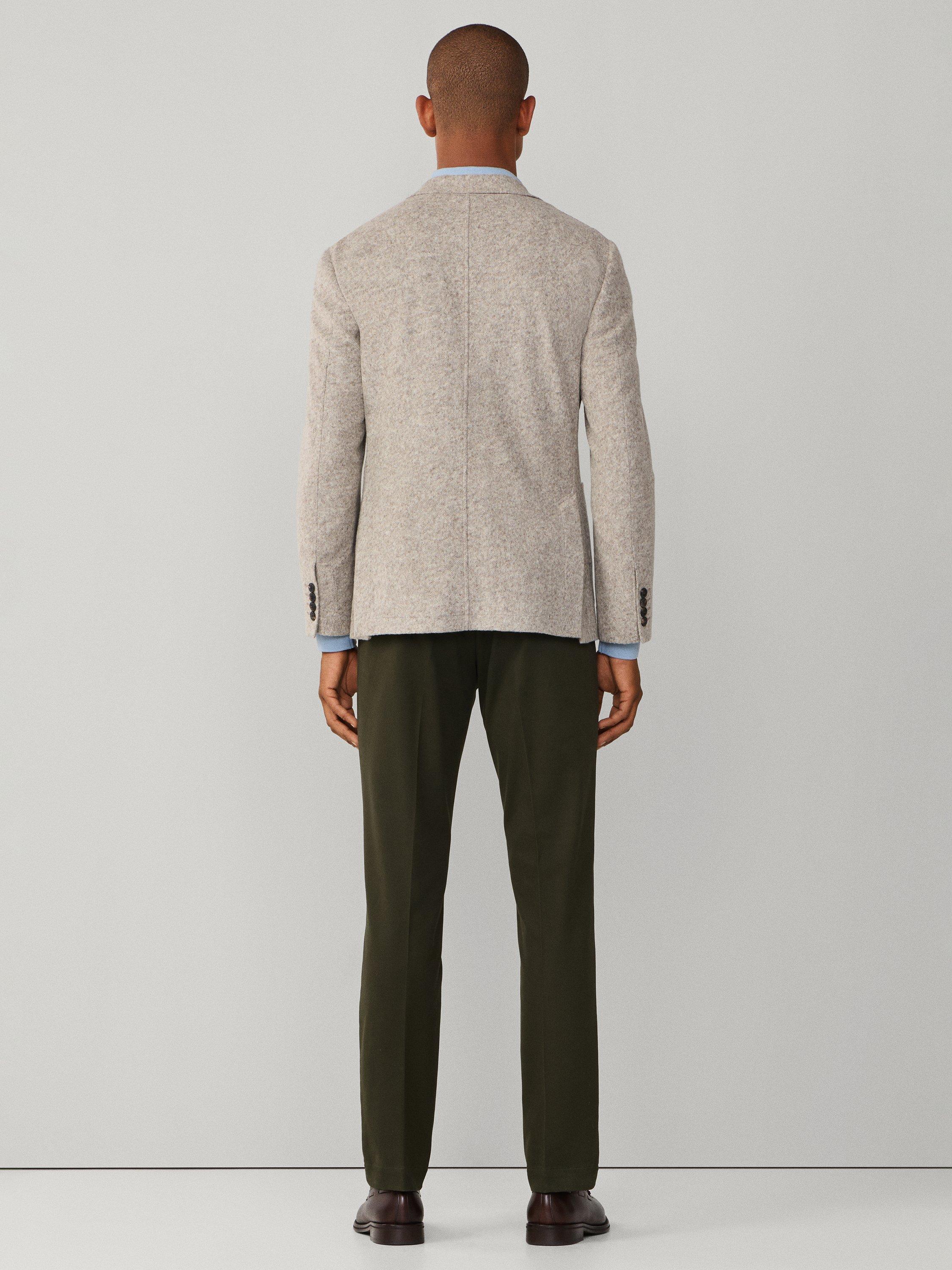 Product image 3 of 8, which shows Hackett London Wool Blend Jersey Knit Blazer, Taupe Beige, 36