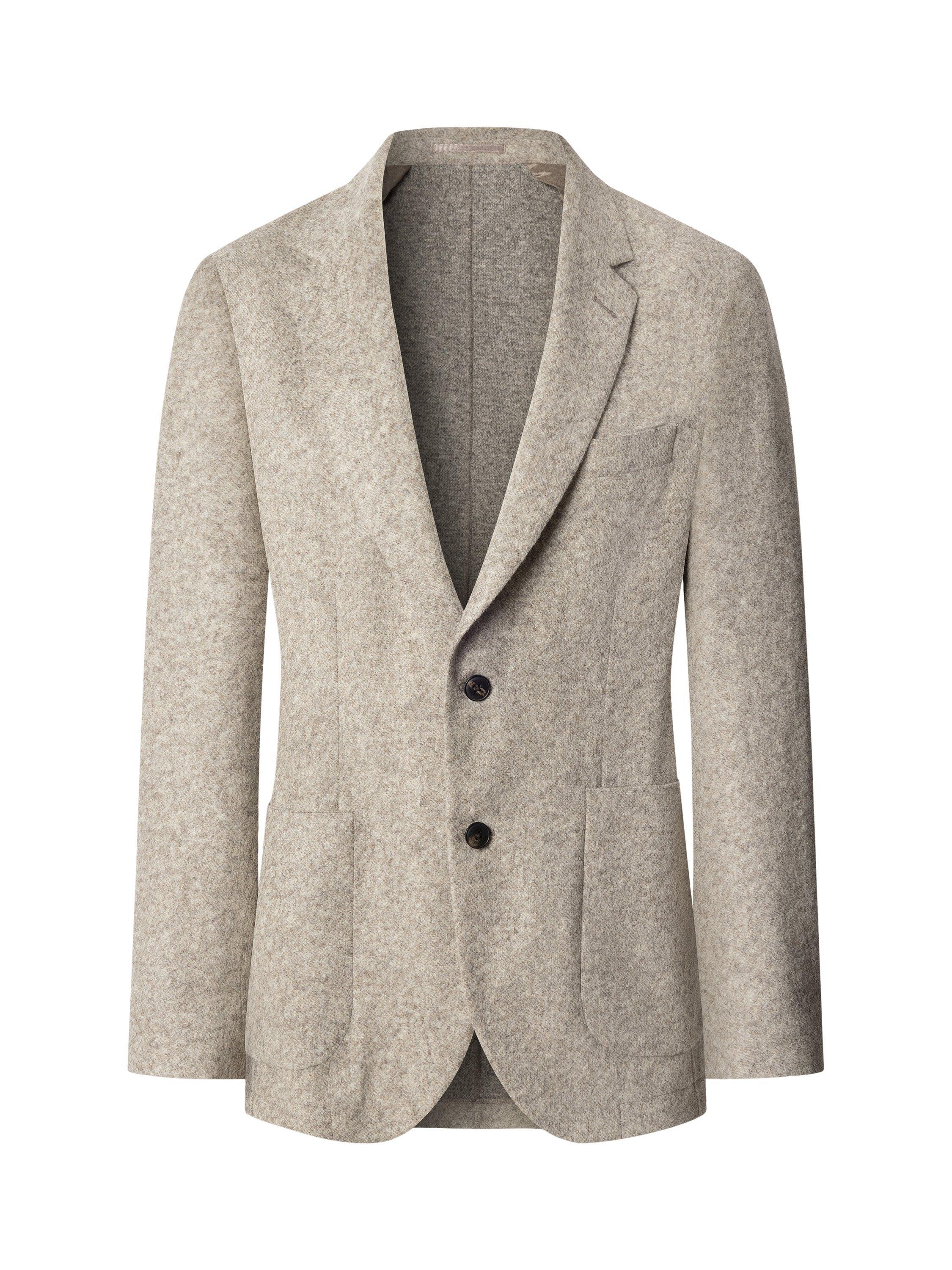 Product image 4 of 8, which shows Hackett London Wool Blend Jersey Knit Blazer, Taupe Beige, 36