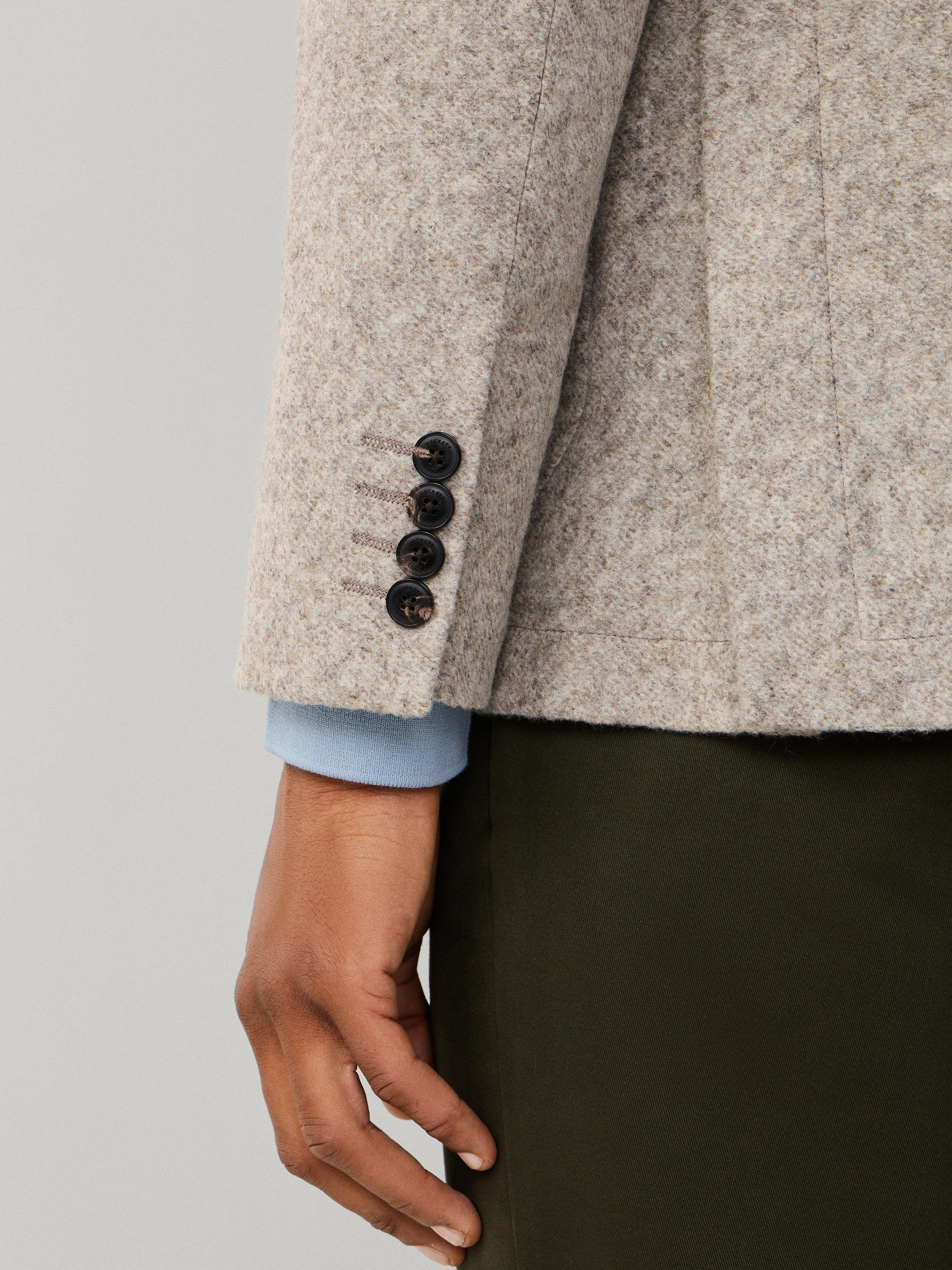 Product image 6 of 8, which shows Hackett London Wool Blend Jersey Knit Blazer, Taupe Beige, 36