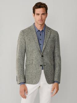 Hackett London Half-Lined Glencheck Blazer, Sage Green, Sage Green
