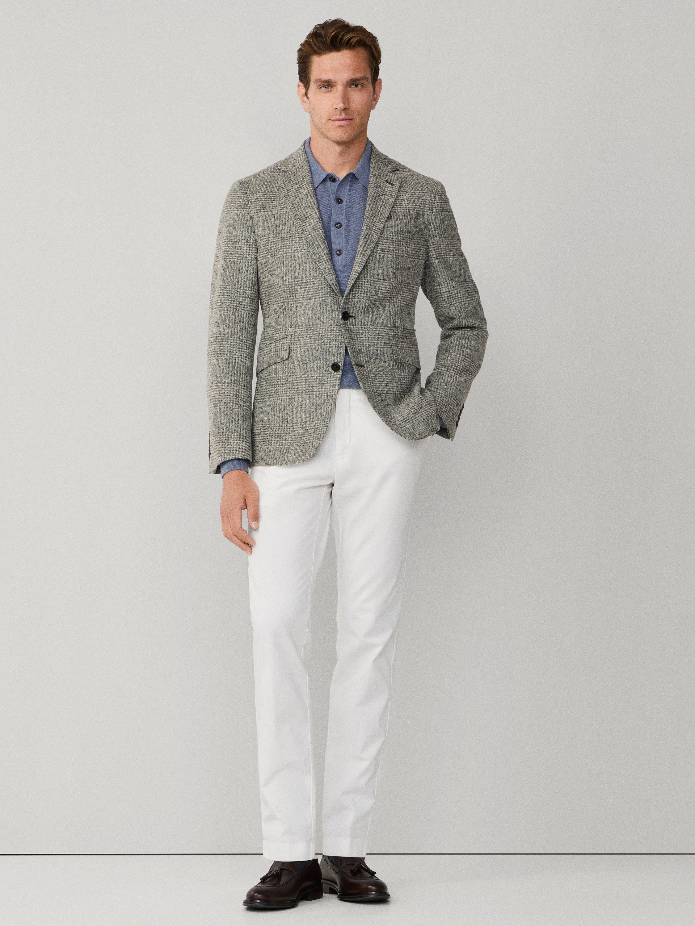 Product image 2 of 8, which shows Hackett London Half-Lined Glencheck Blazer, Sage Green, 36