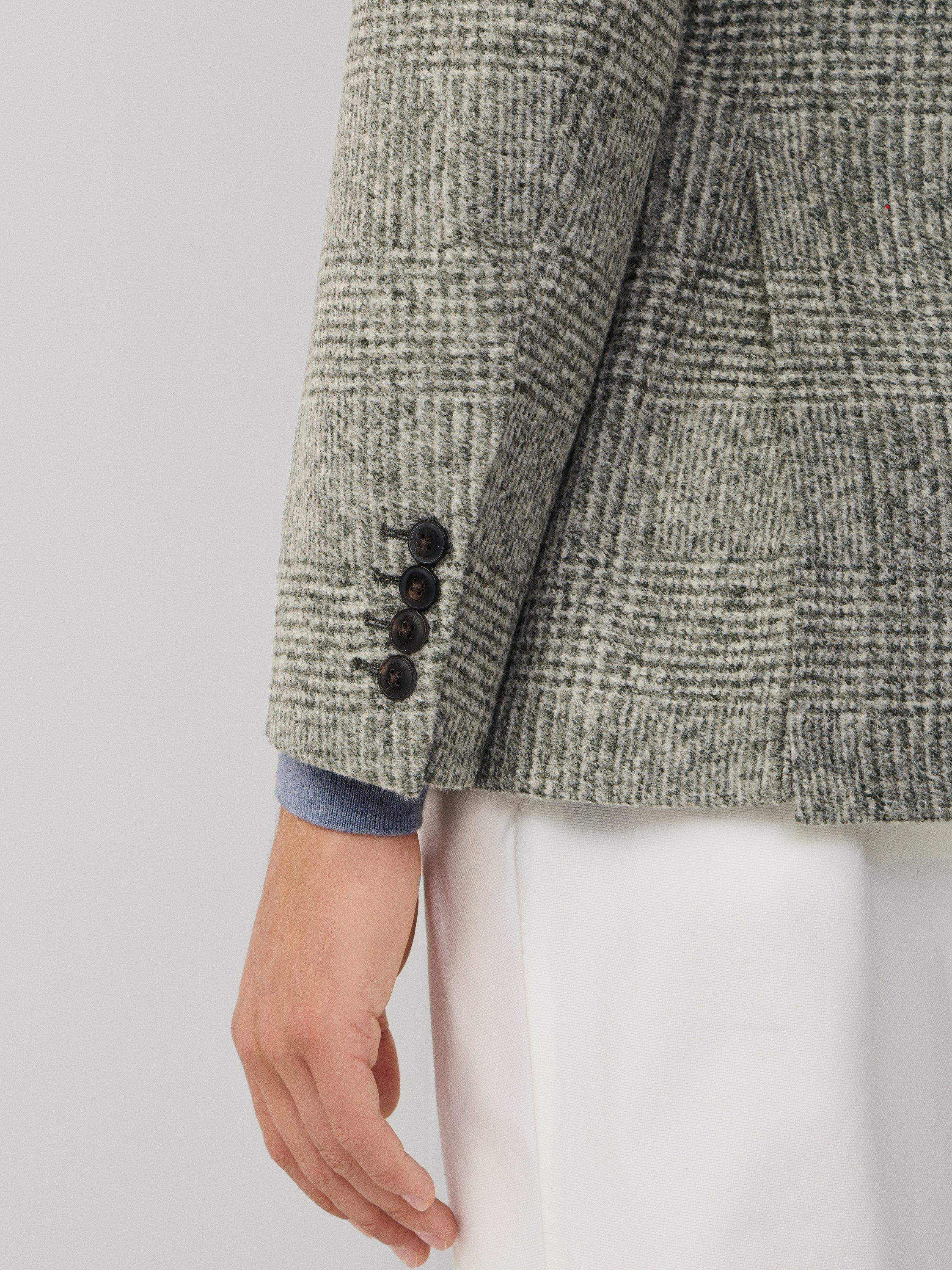 Product image 6 of 8, which shows Hackett London Half-Lined Glencheck Blazer, Sage Green, 36