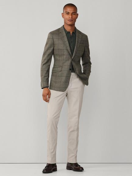 Hackett London Wool Cashmere Blend Ascot Block Windowpane Check Blazer, Green - view 2, Green